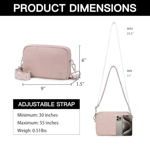 Guitar Strap Crossbody Bag in Blush Pink, view 4