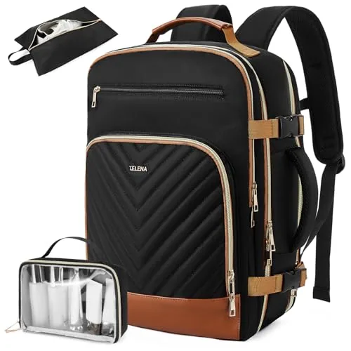 Travel Backpack in Black Brown