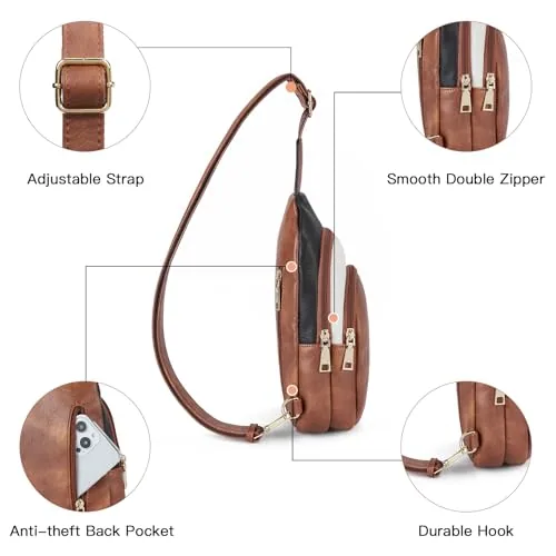 Crossbody Bag in Black with Brown, view 3