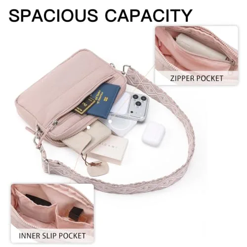 Guitar Strap Crossbody Bag in Blush Pink, view 3