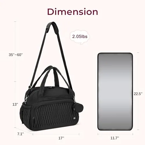 Diaper Tote in Black, view 3