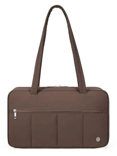 Nylon Shoulder Bag in Sand Brown