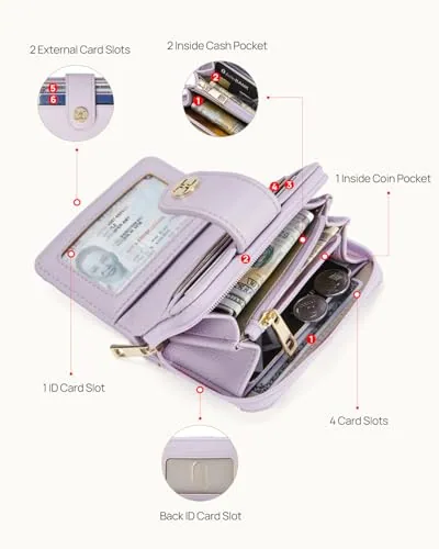 Small RFID Card Wallet in Purple, view 3