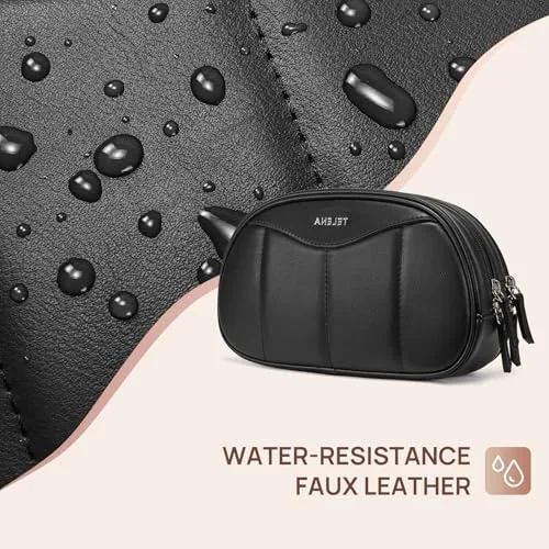 Medium Makeup Bag in Black, view 4