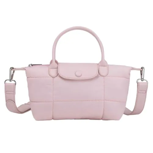 Puffer Crossbody Bag in Pink