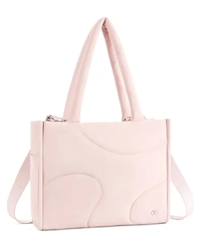 Quilted Tote Bag in Pink