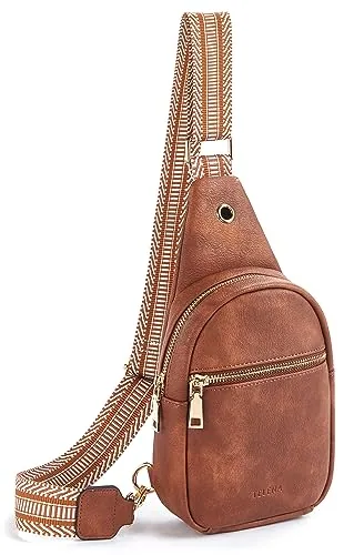 Vegan Leather Crossbody Bag in Brown