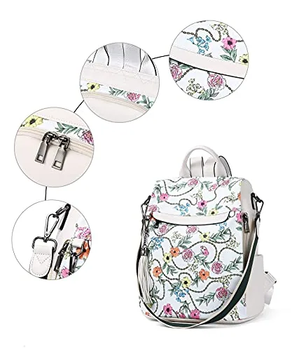 Tassel Backpack Purse in Floral, view 4