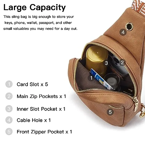 Travel Crossbody Bag in Camel Brown, view 3