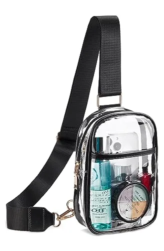 Clear Stadium Bag in Black Weave
